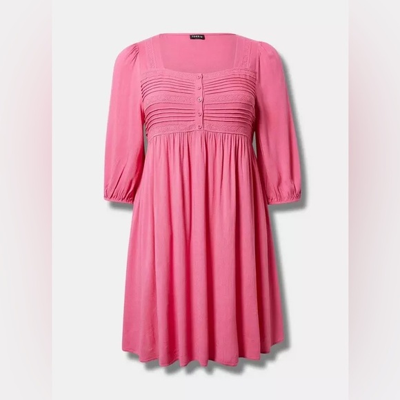 torrid Dresses & Skirts - Torrid Rayon Slub Pintuck Neck Skater Dress 1